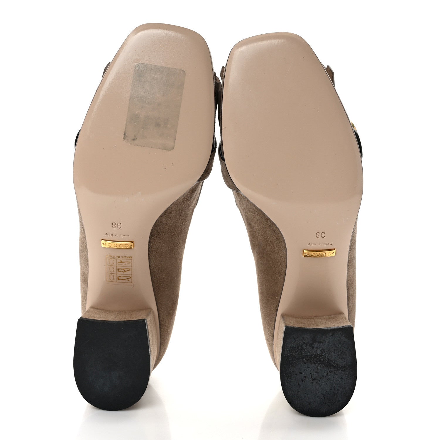 Gucci Kid Scamosciato GG Marmont Fringe 50mm Loafer Pumps 38 Taupe 5 of 9