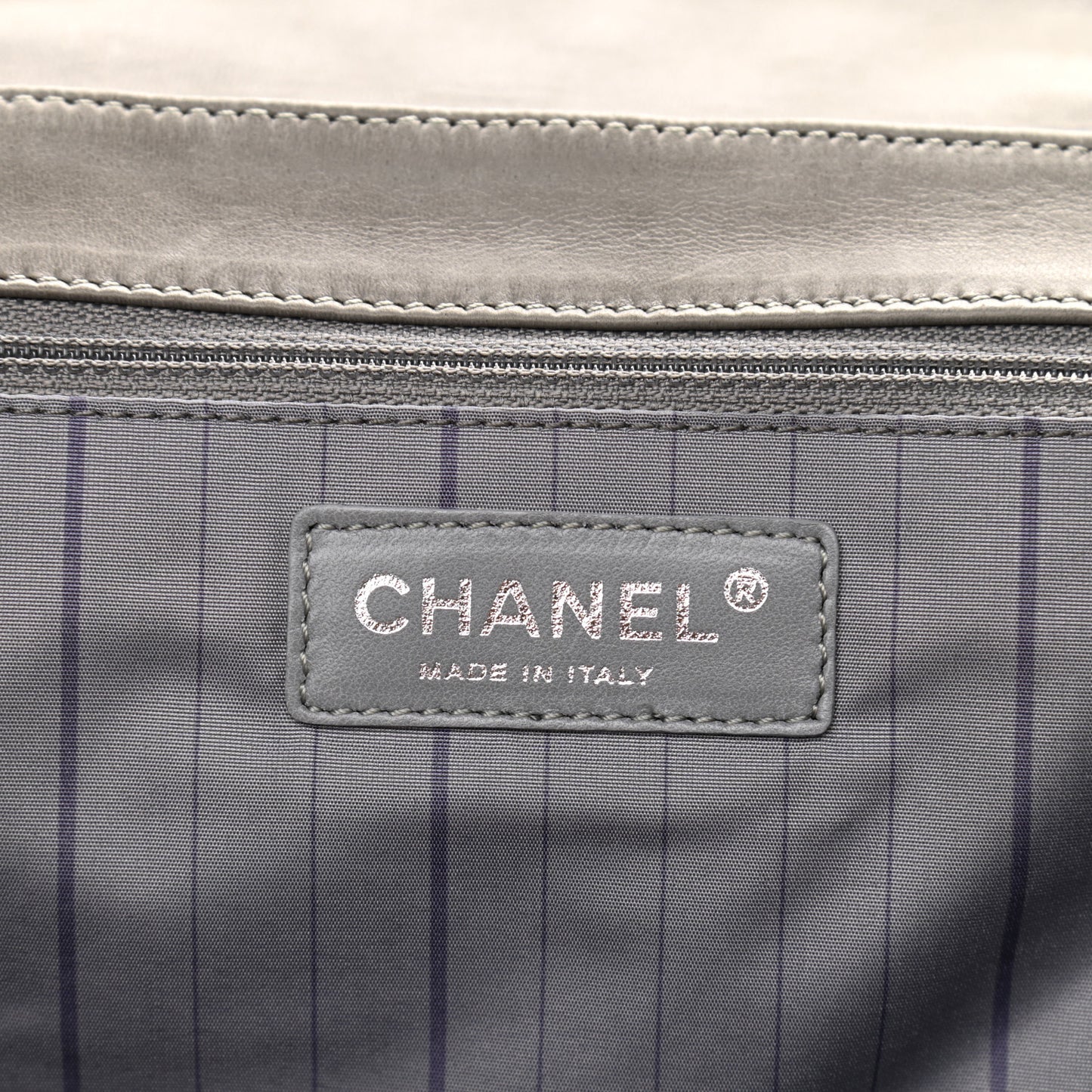 Glazed Calfskin Mademoiselle Lock Kelly Flap Bag Grey