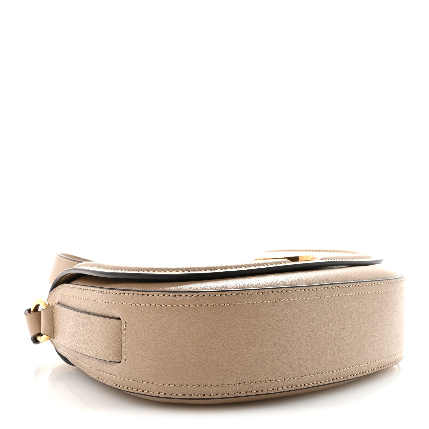 Chloe Grained Asian Water Buffalo Horse Medal Saddle Crossbody Bag Boyish Brown 4 of 10