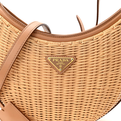 Prada Wicker Arque Shoulder Bag Natural 7 of 9