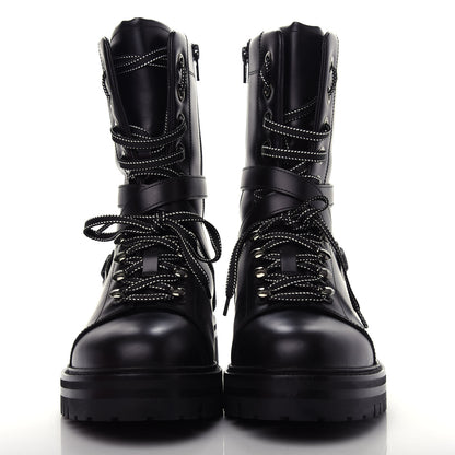 Valentino Garavani Smooth Calfskin Rockstud Buckled 25mm Combat Boots 40 Black 2 of 11