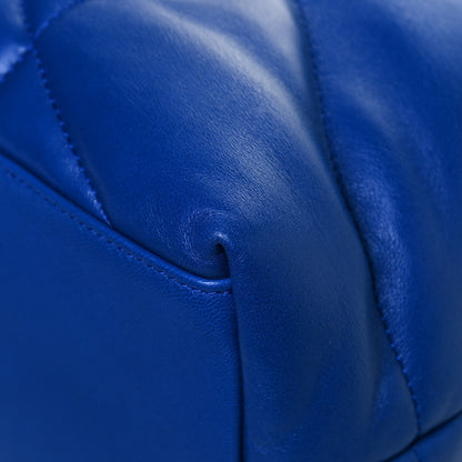 Saint Laurent Lambskin Quilted Medium Loulou Puffer Monogram Chain Satchel Majorele Blue 11 of 12