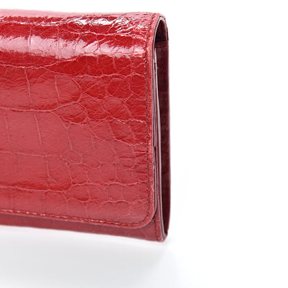 Miu Miu Embossed Crocodile Lux Continental Wallet Rubino 10 of 13