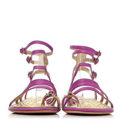 Chanel Lambskin Gripoix Flat Sandals 39 Purple 2 of 4