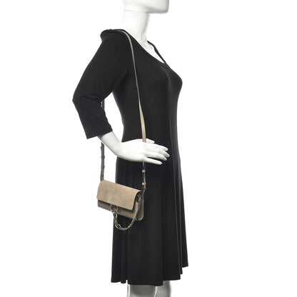 Chloe Suede Calfskin Mini Faye Shoulder Bag Motty Grey 2 of 13