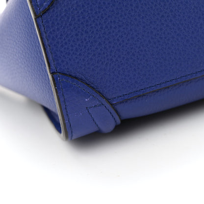 Celine Drummed Calfskin Nano Luggage Indigo 11 of 12