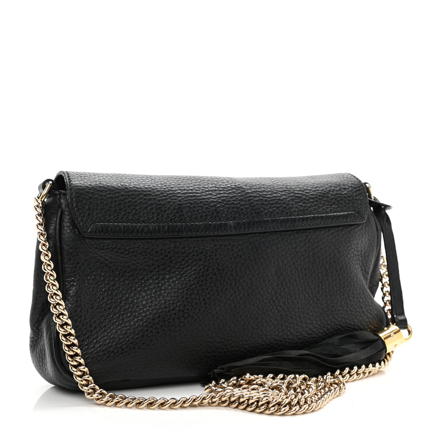 Gucci Pebbled Calfskin Medium Soho Flap Crossbody Black 3 of 15