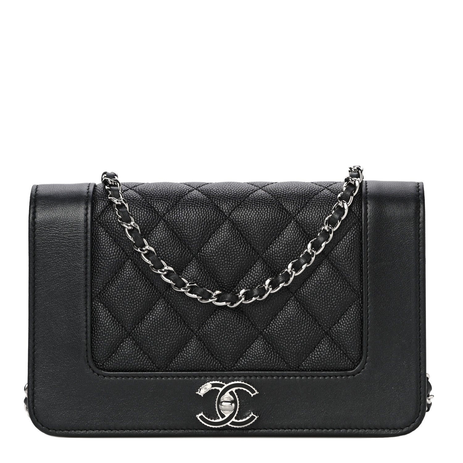 Chanel Caviar Quilted Vintage Mademoiselle Wallet On Chain WOC Black 1 of 20