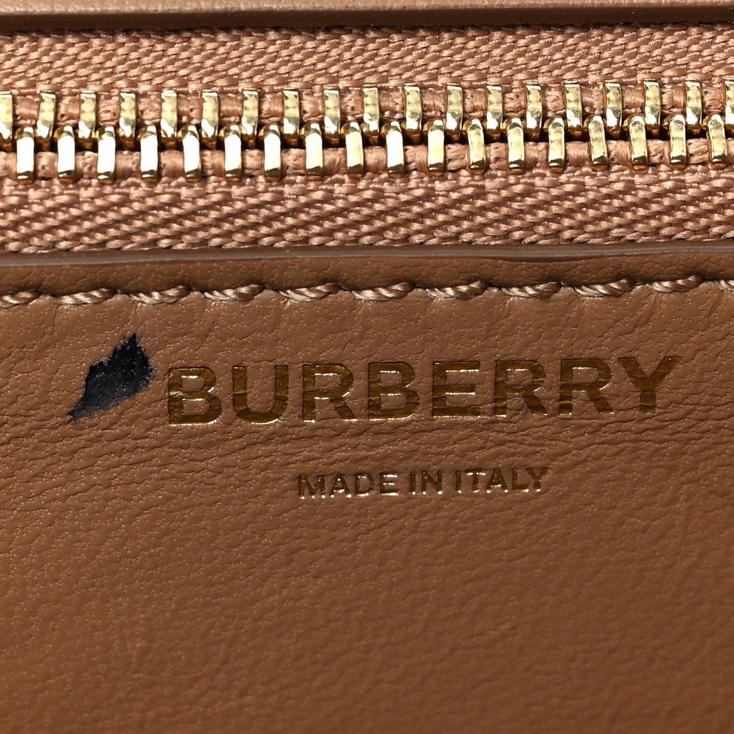 Burberry Calfskin Monogram Embossed Small TB Bag Light Camel 5 of 6