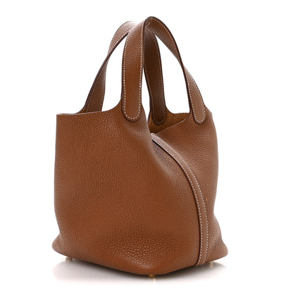 Hermes Taurillon Clemence Picotin Lock 18 PM Gold 3 of 14