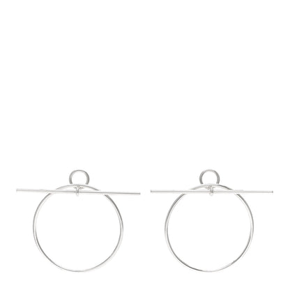 Hermes Sterling Silver MM Loop Earrings 1 of 3