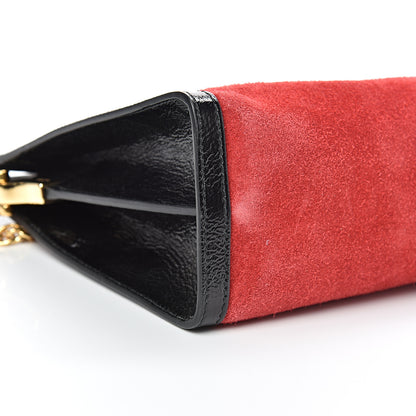 Gucci Suede Patent Web Small Ophidia Chain Shoulder Bag Hibiscus Red Black 9 of 14