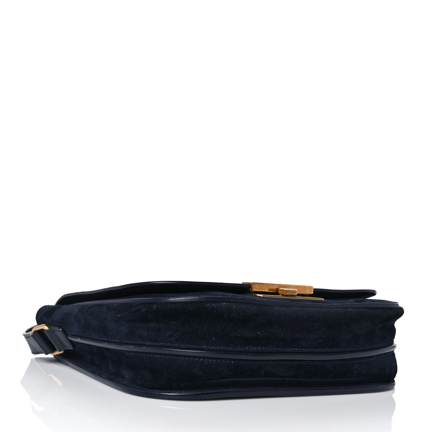 Saint Laurent Suede Calfskin Betty Messenger Navy 3 of 8