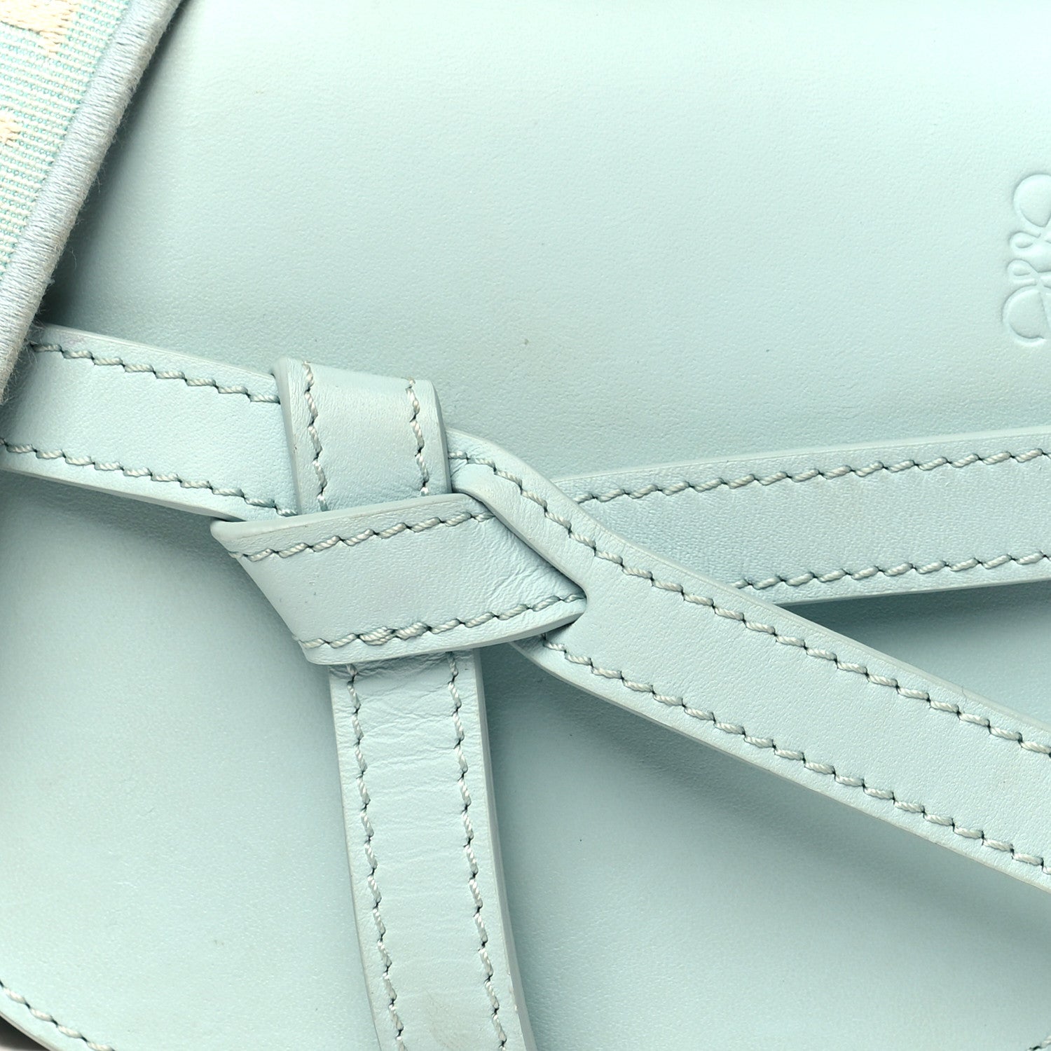 Loewe Calfskin Jacquard Mini Gate Dual Bag Abyss Blue 8 of 11