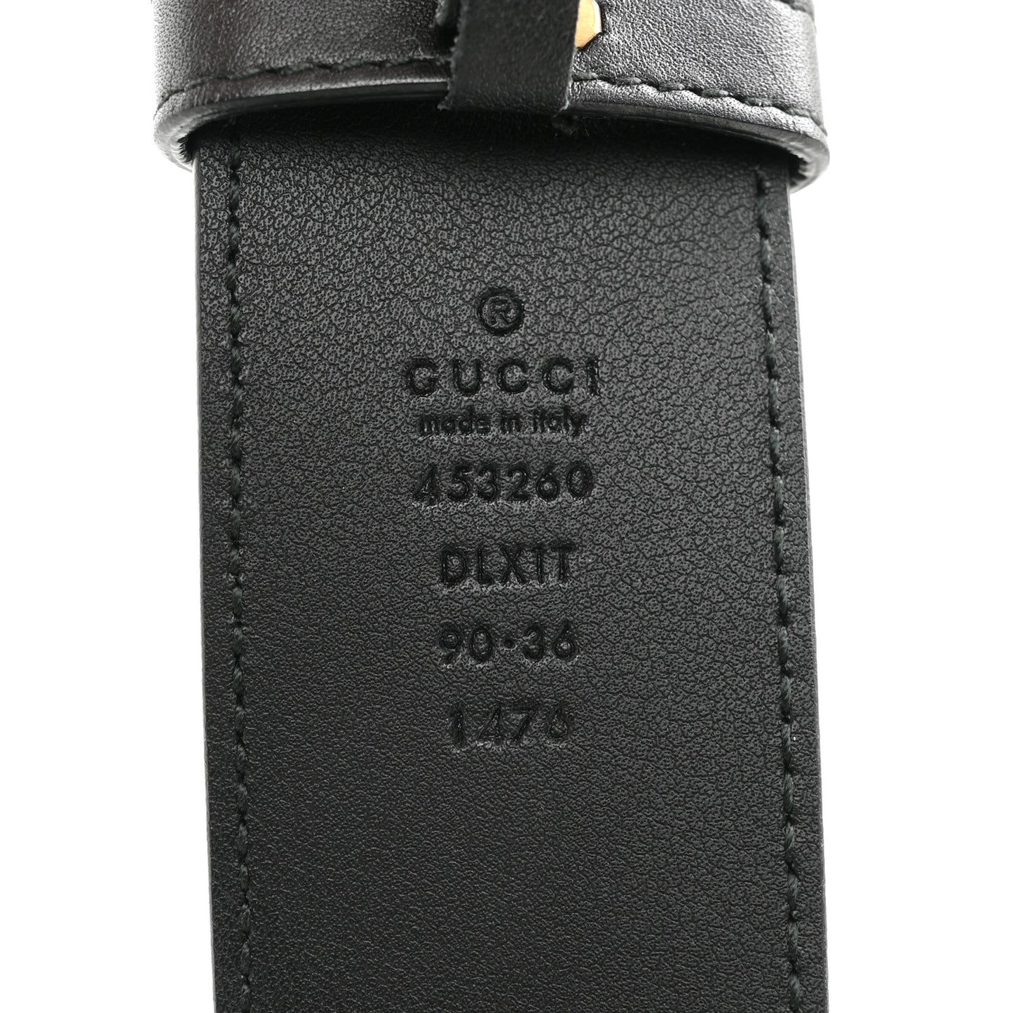 Moon Calfskin Pearl Double G 40mm Belt 90 36 Black Cream