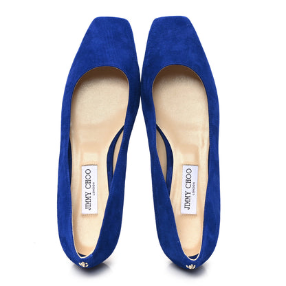 Jimmy Choo Suede Mirele Ballet Flat 41.5 Cobalt 2 of 9