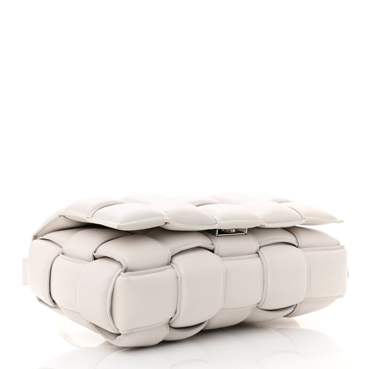 Nappa Maxi Intreccio Padded Cassette Crossbody Bag Chalk