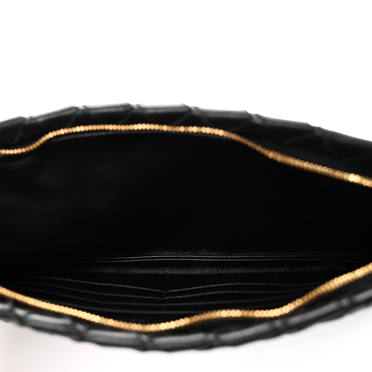 Nappa Intrecciato Zip Pouch Black