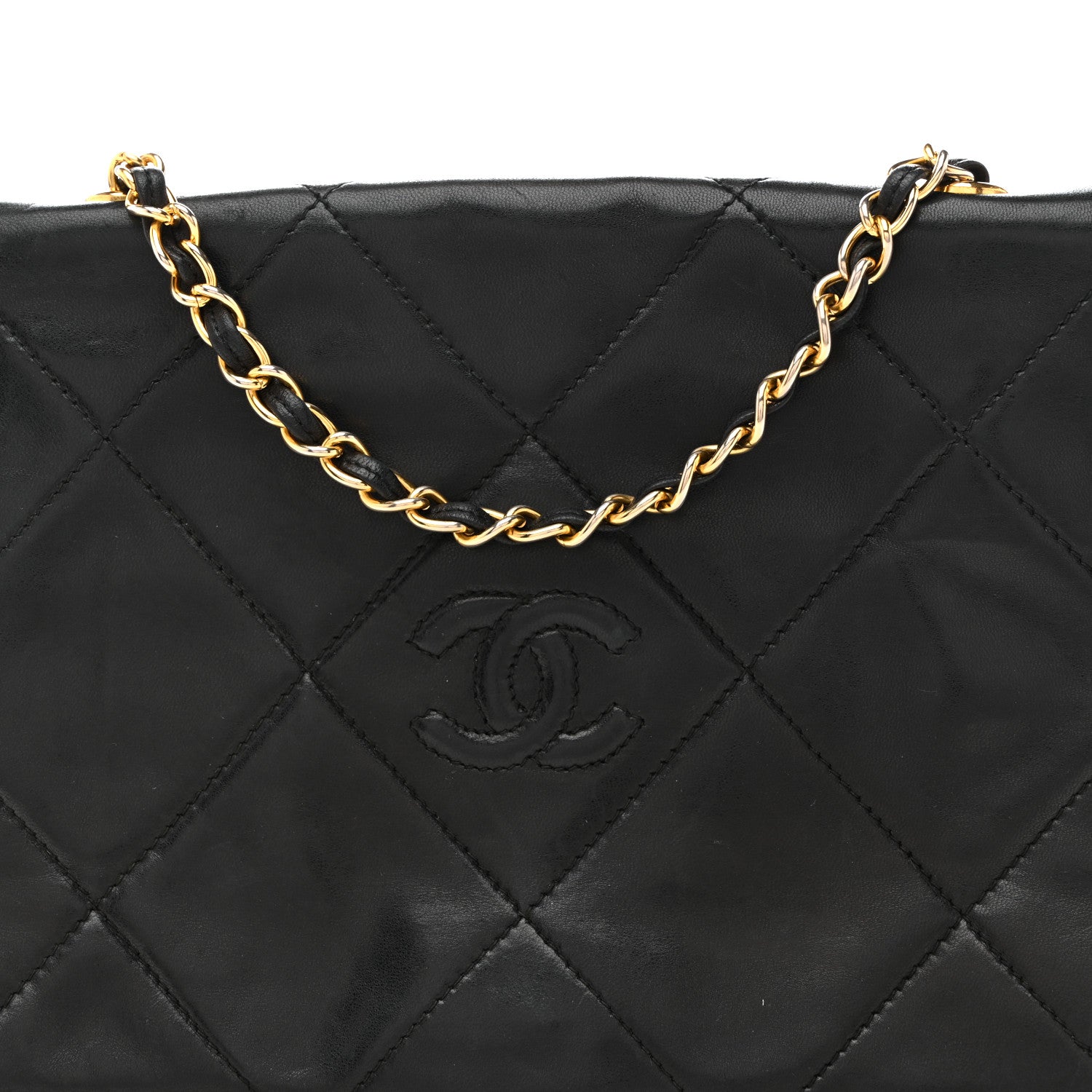 Chanel Lambskin Quilted Diamond CC Flap Black 9 of 16