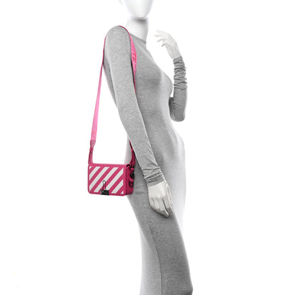 Off-White Saffiano Striped Diag Binder Clip Bag Pink White 2 of 14