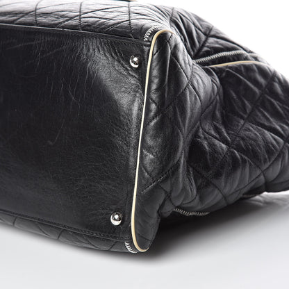 Chanel Lambskin Quilted Large East West Tote Black 13 of 16