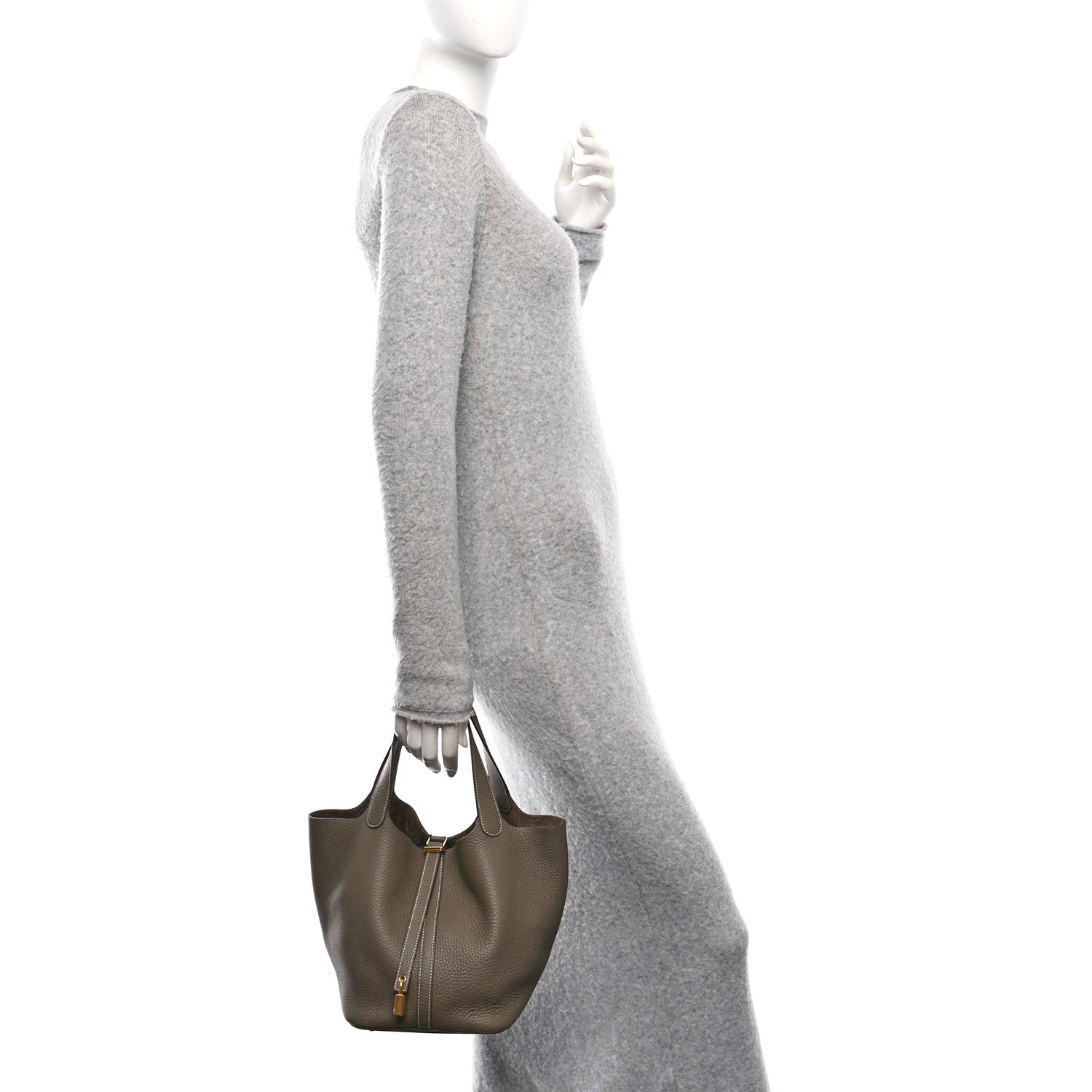 Hermes Taurillon Clemence Picotin Lock 22 MM Etoupe 2 of 10