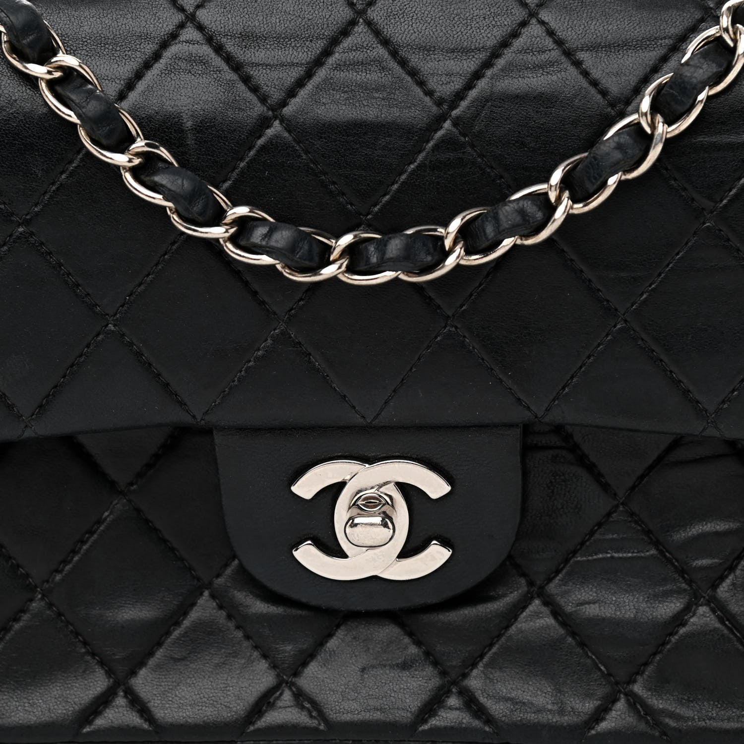 Chanel Lambskin Quilted Small Double Flap Black 10 of 16
