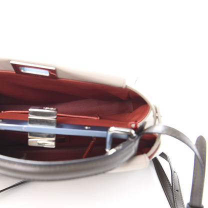 Fendi Nappa Colorblock Mini Peekaboo Iconic Satchel Grigio Polvere Carbone Bloody Mary 4 of 12