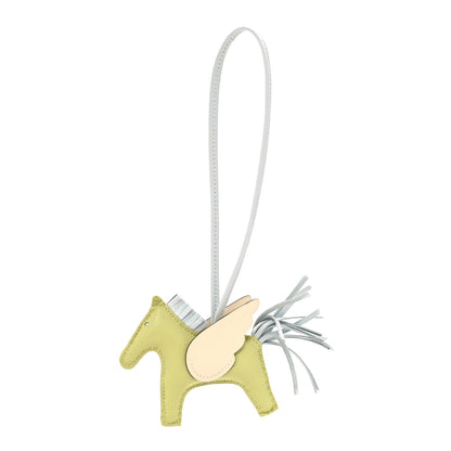 Hermes Milo Lambskin Grigri Rodeo Pegase Horse Bag Charm PM Jaune Bourgeon Bleu Brume Nata 1 of 4
