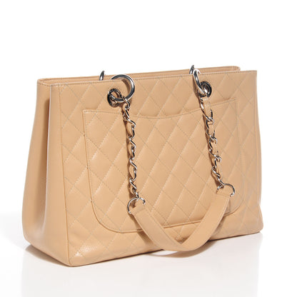 Chanel Caviar Quilted Grand Shopping Tote GST Beige Clair 3 of 7