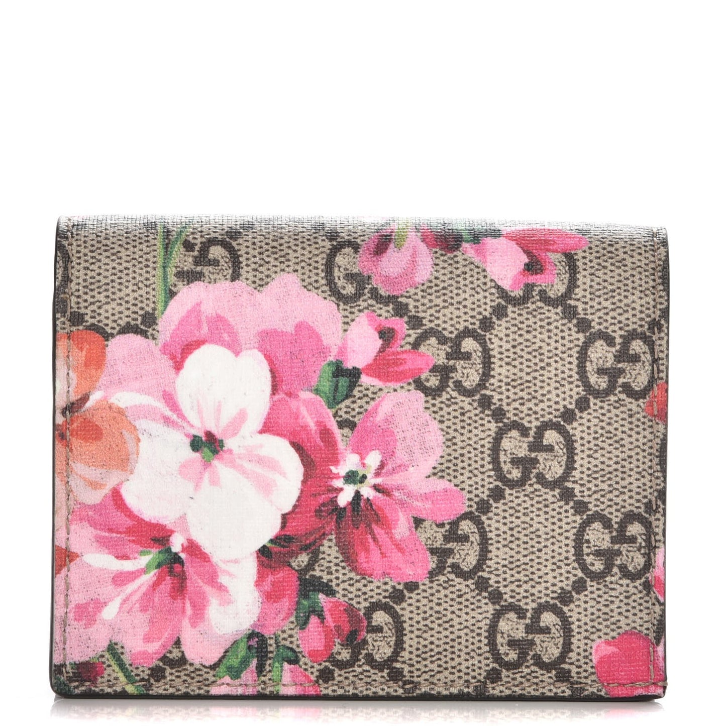 GG Supreme Monogram Blooms Card Case Beige Multicolor Dry Rose