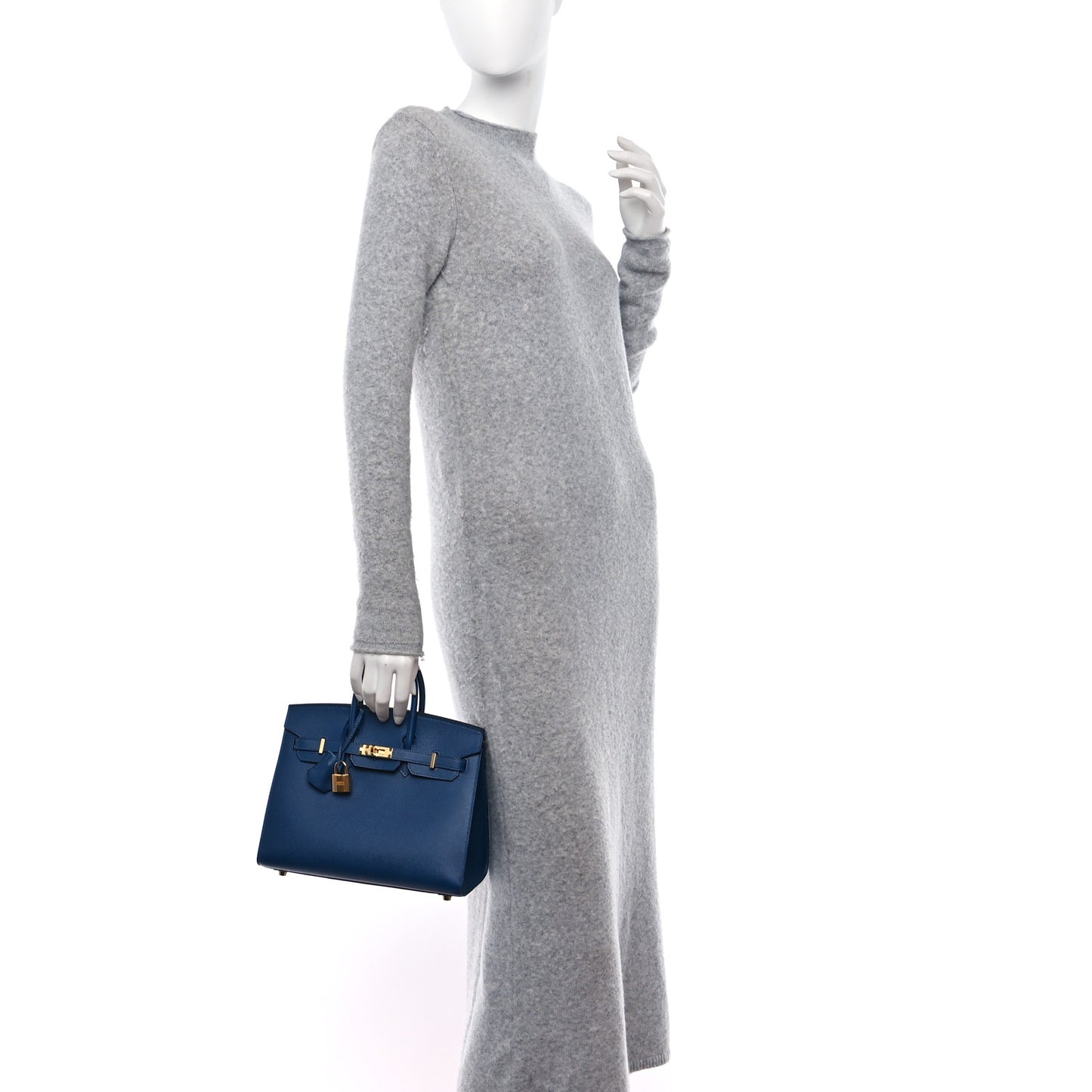 Madame Calfskin Birkin Sellier 25 Deep Blue