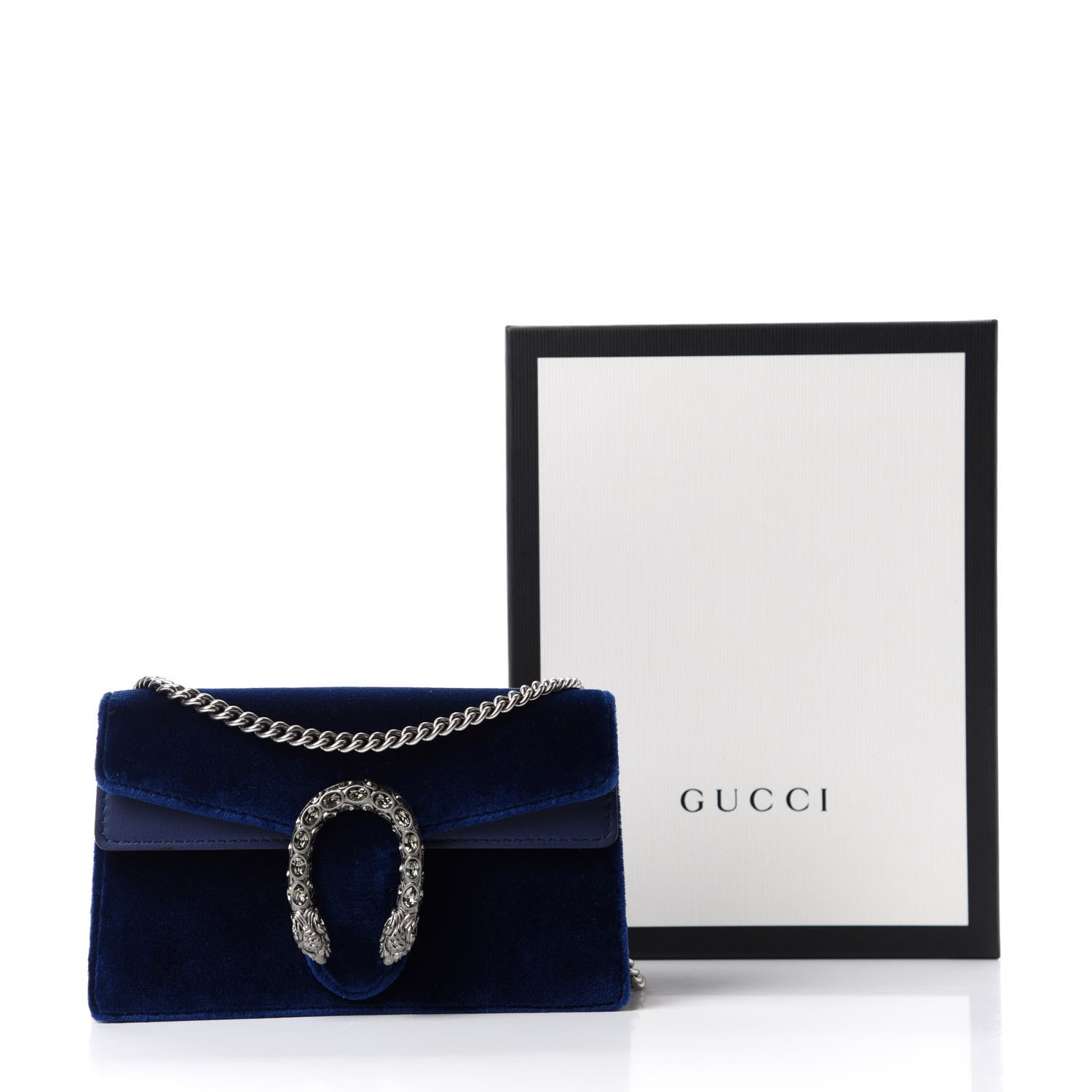 Gucci Velvet Super Mini Dionysus Shoulder Bag Cobalt 10 of 10