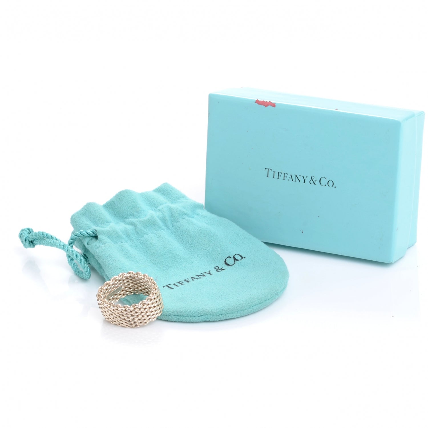 Tiffany Sterling Silver Wide Mesh Somerset Ring 7 4 of 5