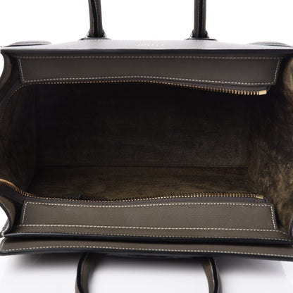 Celine Drummed Calfskin Micro Luggage Souris 5 of 7