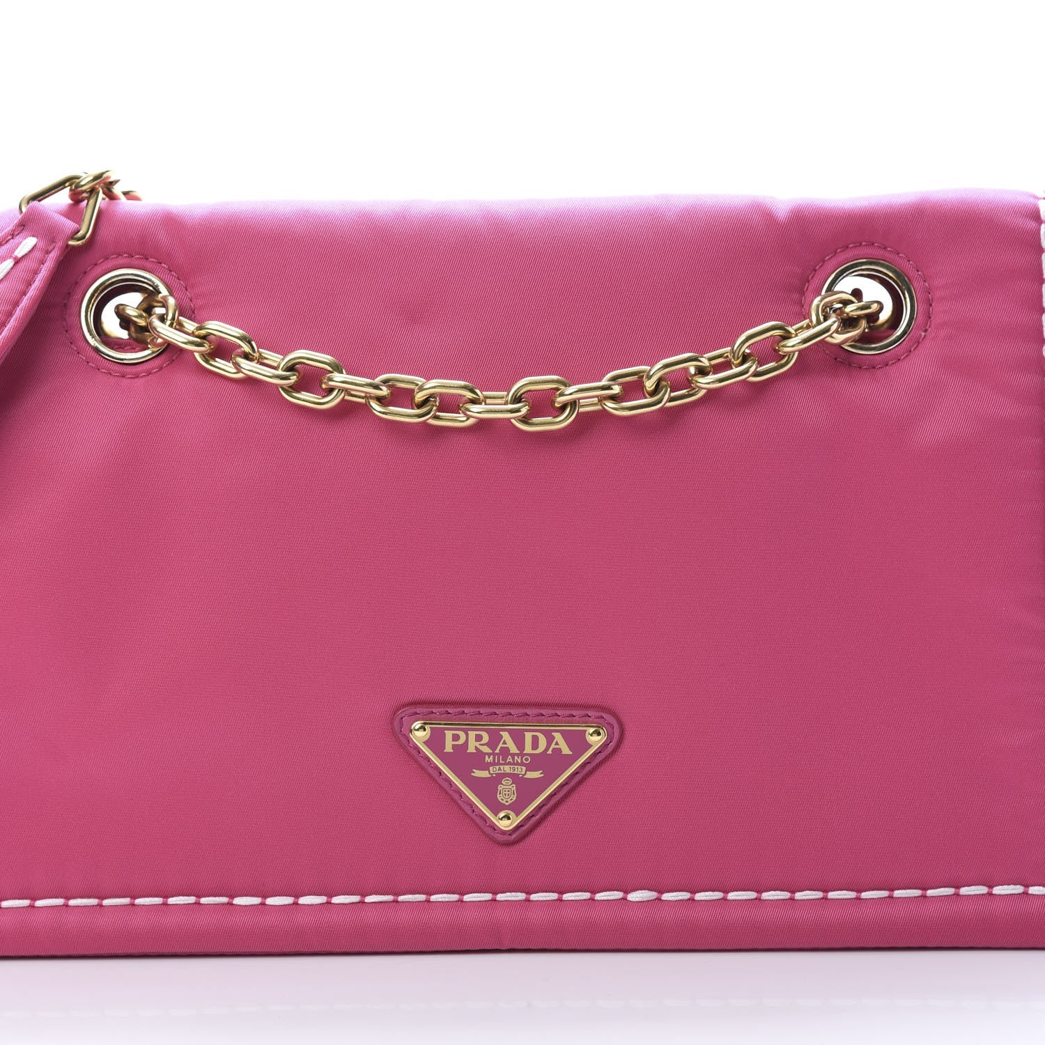 Prada Nylon Tessuto Chain Shoulder Bag Fuxia 8 of 11