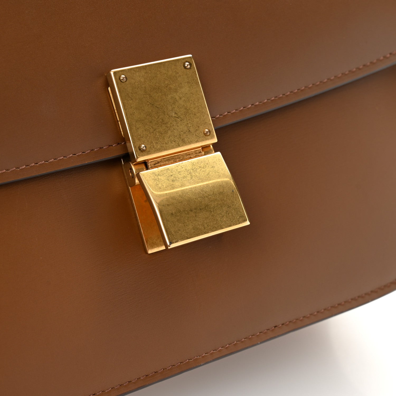 Celine Box Calfskin Medium Classic Box Flap Bag Camel 12 of 15