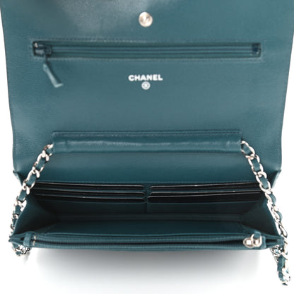 Chanel Caviar Quilted Wallet On Chain WOC Turquoise 8 of 21