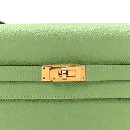 Hermes Epsom Verso Kelly Wallet To Go Vert Criquet Bleu Brume 8 of 10