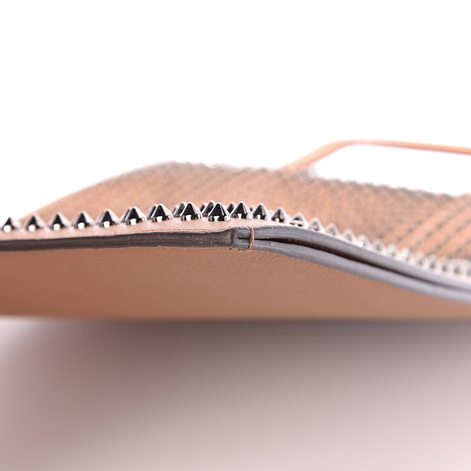 Christian Louboutin Calfskin Spiked Large Trictrac Portfolio Bag Cannelle 10 of 11
