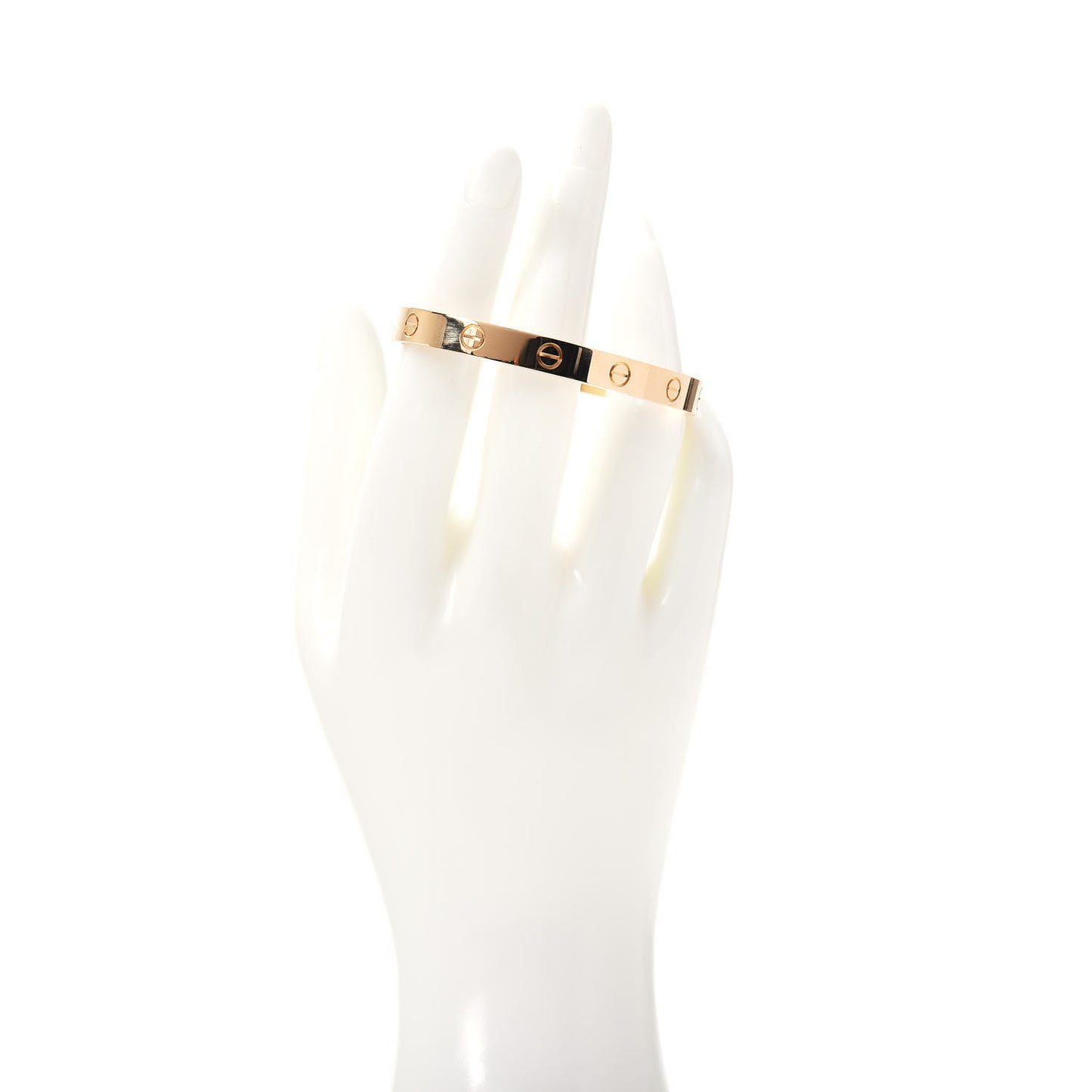 18K Yellow Gold LOVE Cuff Bracelet 17