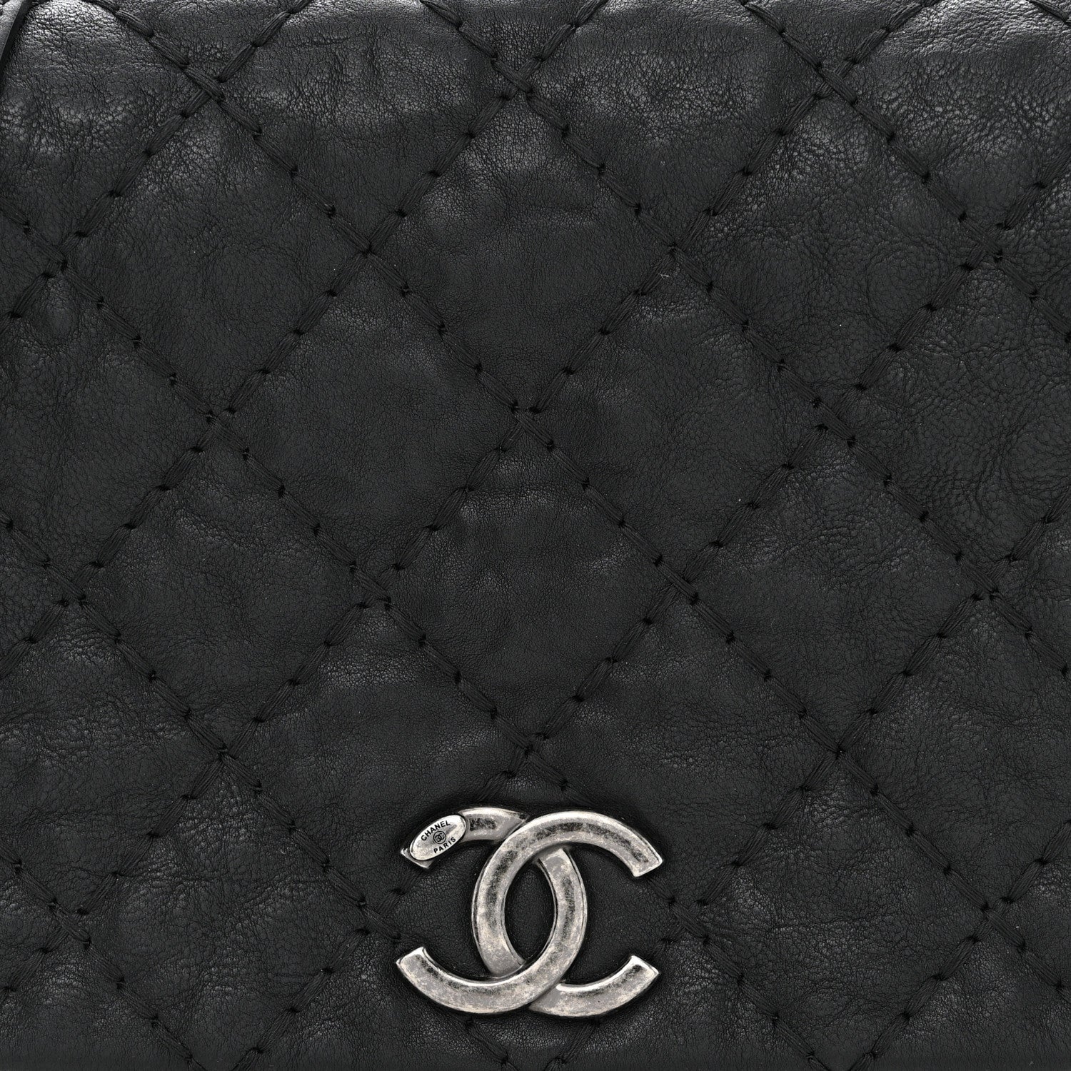 Chanel Calfskin Quilted Double Stitch Flap Black 8 of 10