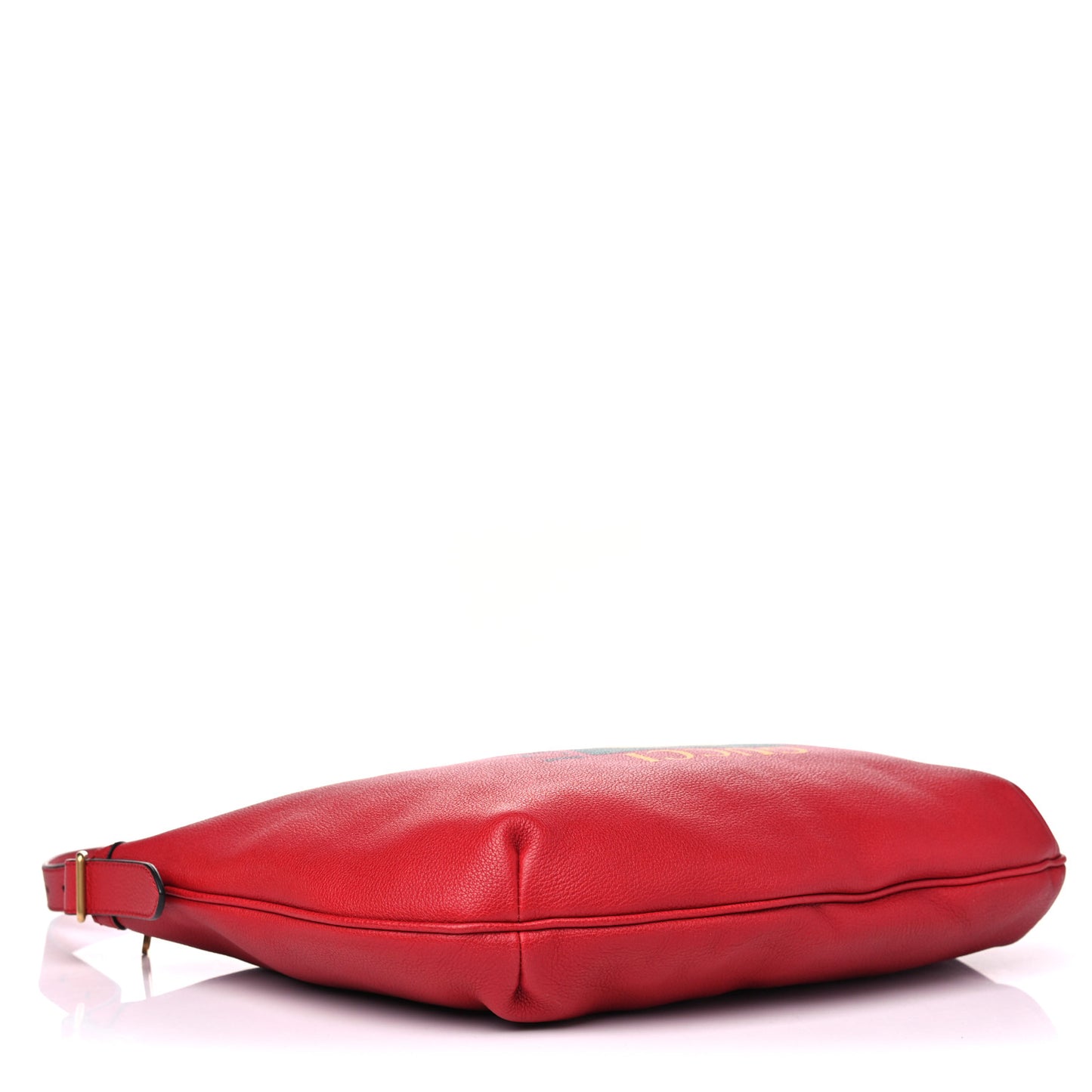 Grained Calfskin Logo Half Moon Hobo Red