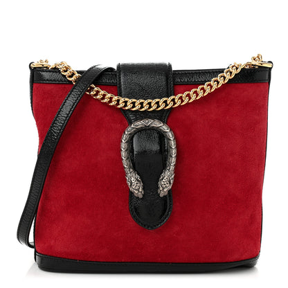 Gucci Suede Patent Medium Dionysus Bucket Bag Red 1 of 11
