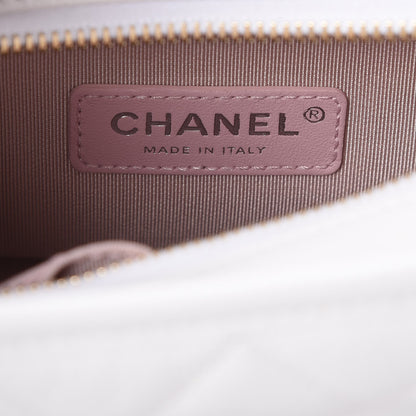 Chanel Patent Goatskin Quilted Small Gabrielle Hobo White 6 of 8