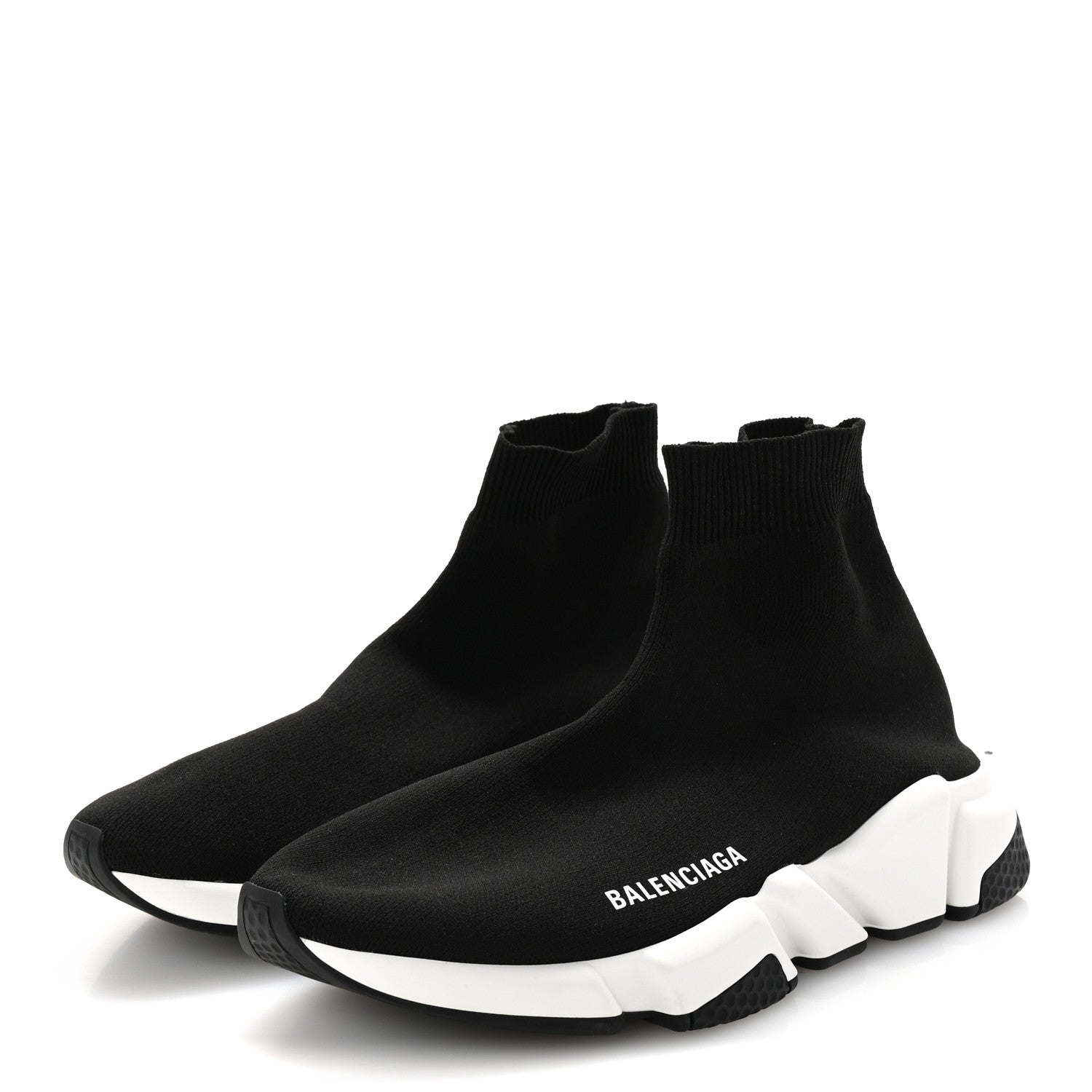 Balenciaga Neoprene Knit Mens Speed Sneakers 39 Black White 4 of 10