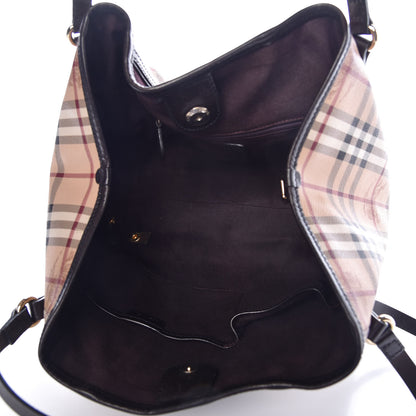 Burberry Suede Haymarket Check Colorblock Small Canterbury Tote Plum 5 of 12