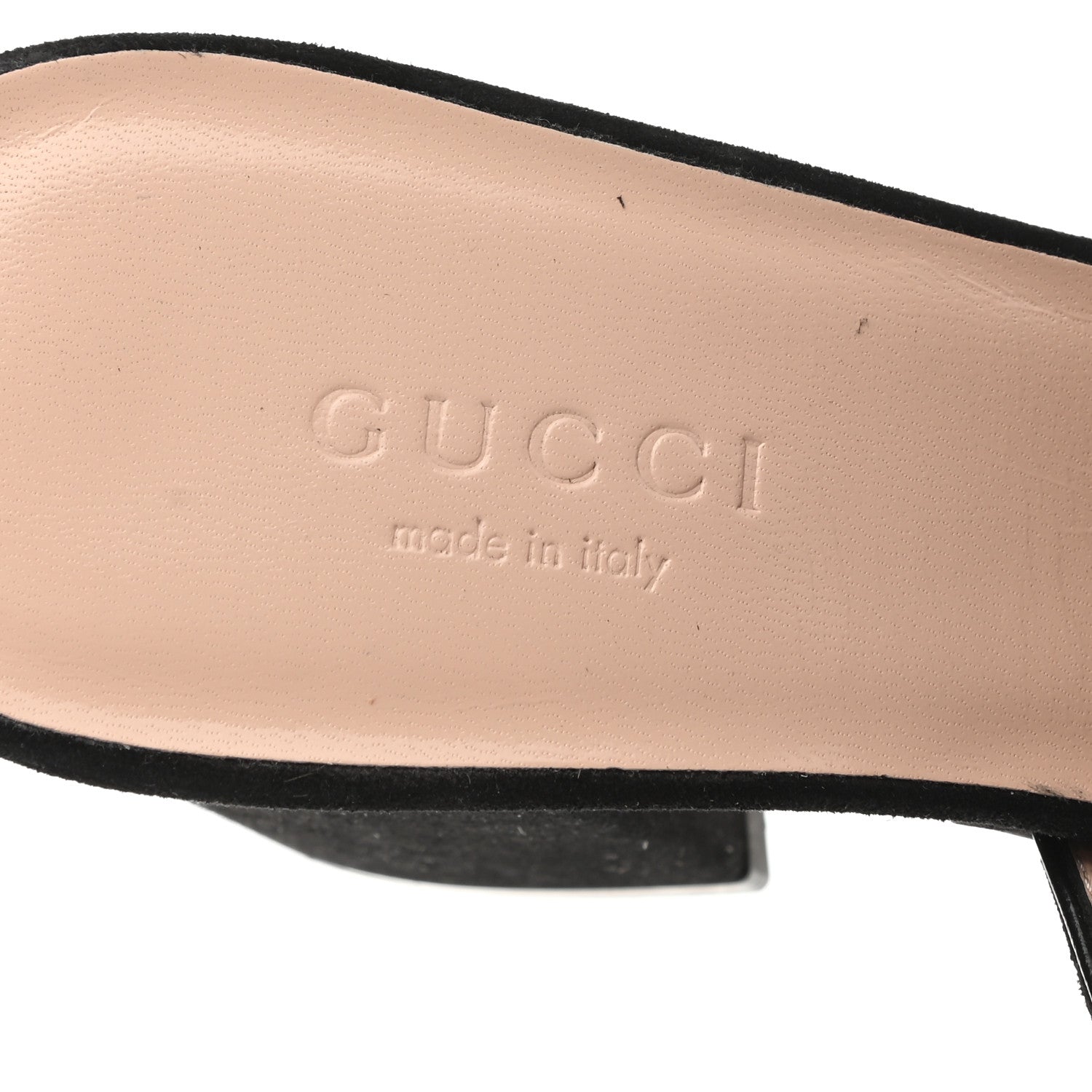 Gucci Kid Scamosciato GG Marmont Fringe 75mm Slide Sandals 35.5 Black 7 of 11