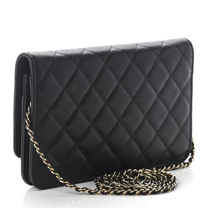 Chanel Caviar Quilted Golden Class Wallet On Chain WOC Black 3 of 9