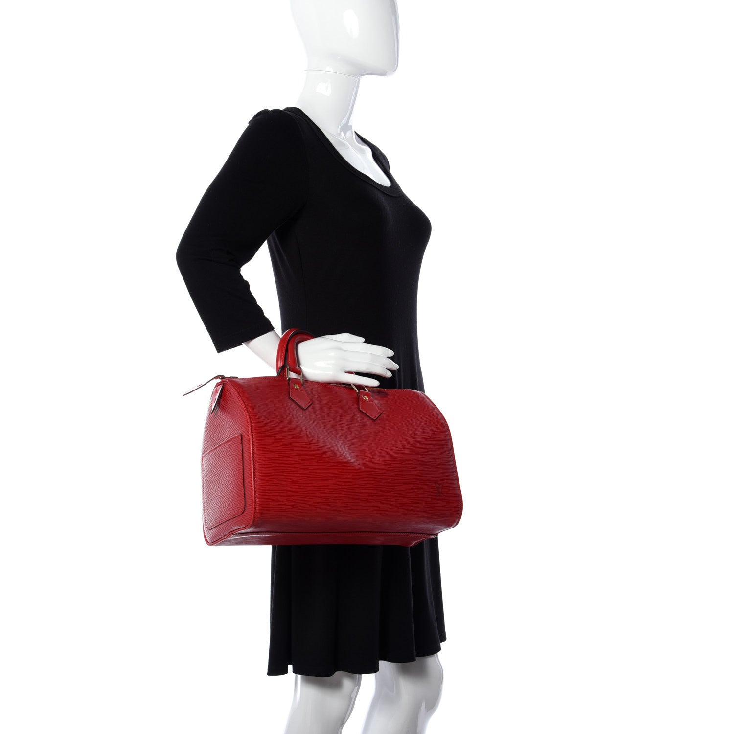 Louis Vuitton Epi Speedy 30 Castillan Red 2 of 11